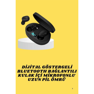 Bluetooth Kulaklık Dijital Göstergeli Yüksek Ses Kaliteli Uzun Pil Ömrü