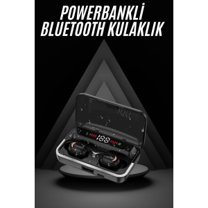Bluetooth Kulaklık Dijital Şarj Göstergeli Powerbankli Bass Özellikli Kablosuz Kulakiçi 5.1 Mikrofonlu