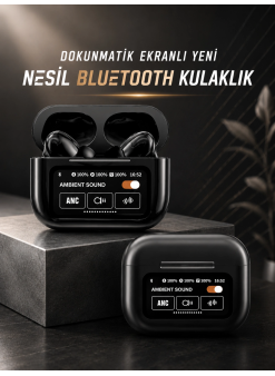 Bluetooth Kulaklık Kablosuz Ekranlı Anc/enc Destekli Dokunmatik