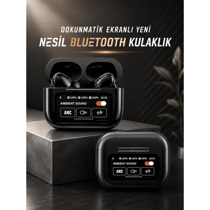 Bluetooth Kulaklık Kablosuz Ekranlı Anc/enc Destekli Dokunmatik Bluetooth Kulaklık Kablosuz Ekranlı Anc/enc Destekli Dokunmatik