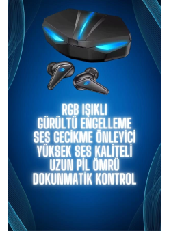 Bluetooth Kulaklık  Kulaklığı Rgb Işıklı Oyunlarda Düşük Gecikme