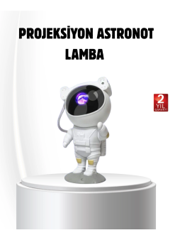 Bluetooth Müzikli Astronot Projeksiyon Lambası Yıldız Ve Ay Efektli