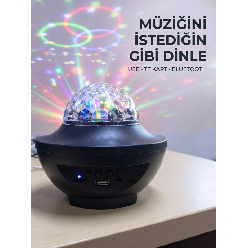 Bluetooth Müzikli Disko Işığı Rgb Parti Projektörü Dahili Hoparlör Usb Micro Sd Destekli Bluetooth Müzikli Disko Işığı Rgb Parti Projektörü Dahili Hoparlör Usb Micro Sd Destekli