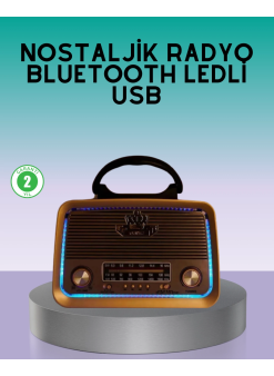 Bluetooth Özellikli Nostalji Radyo 3 Bant Fm Am Sw