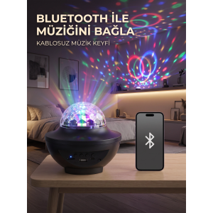 Bluetooth Rgb Parti Işığı Hoparlörlü Disko Lambası Mp3 Usb Ve Hafıza Kartı Destekli