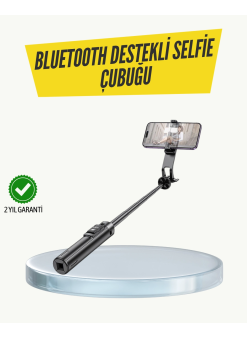 Bluetooth Selfie Çubuğu –  Katlanabilir, Uzaktan Kumandalı