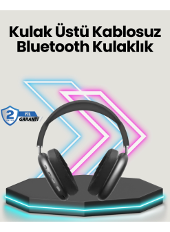 Bluetooth V5.0 Kablosuz Kulak Üstü Kulaklık | Katlanabilir, Mikro Usb Girişli