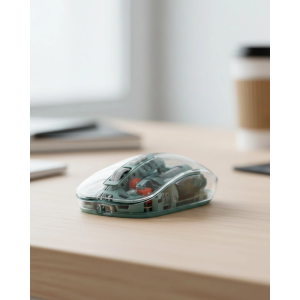 Bluetooth Ve 2.4g Usb Destekli Pilli Kablosuz Şeffaf Mouse