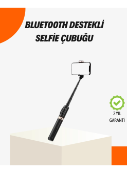 Bluetooth’lu Işıklı Selfie Çubuğu – Katlanabilir, 130 Cm