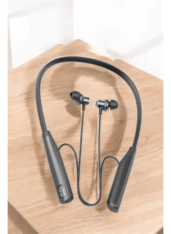 Boyun Askılı Bluetooth Kulaklık Uzun Şarj Süreli Dijital Göstergeli Kablolu