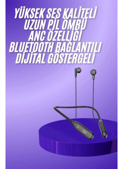 Boyun Bantlı Kablolu Yüksek Ses Kaliteli Bluetooth Kulaklık Uzun Pil Ömrü