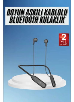 Boyun Bantlı Kablolu Yüksek Ses Kaliteli Bluetooth Kulaklık Uzun Pil Ömrü 100 Saat Sarj