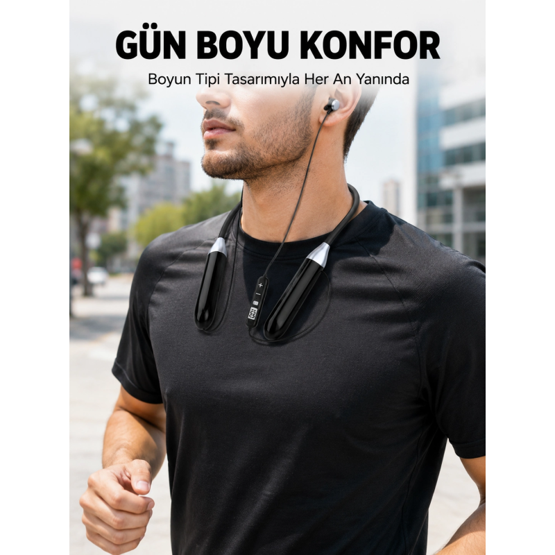Boyun Tipi Bluetooth Kulaklık Kablosuz Mikrofonlu Uzun Kullanım Süreli Müzik Ve Telefon Görüşme Kulaklığı Boyun Tipi Bluetooth Kulaklık Kablosuz Mikrofonlu Uzun Kullanım Süreli Müzik Ve Telefon Görüşme Kulaklığı