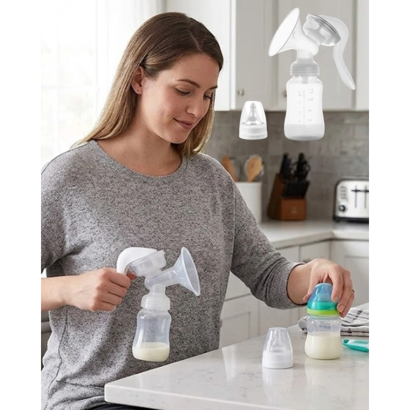 Bpa İçermez Manuel Anne Sütü Pompası Biberon Başlıklı Ergonomik Bpa İçermez Manuel Anne Sütü Pompası Biberon Başlıklı Ergonomik