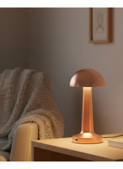 Bronz Dokunmatik Masa Lambası 3 Renk Led Şarjlı Kablosuz Usb Çıkışlı