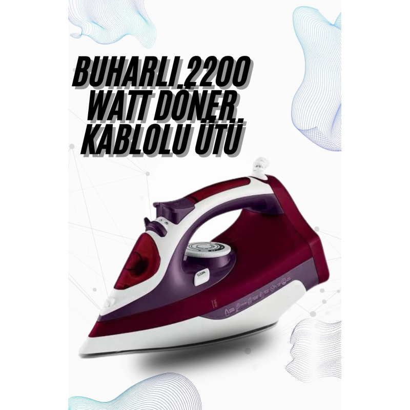 Buharlı Kablolu Ütü 2200 Watt Kireçlenme Önleyici Şok Buharlı Buharlı Kablolu Ütü 2200 Watt Kireçlenme Önleyici Şok Buharlı