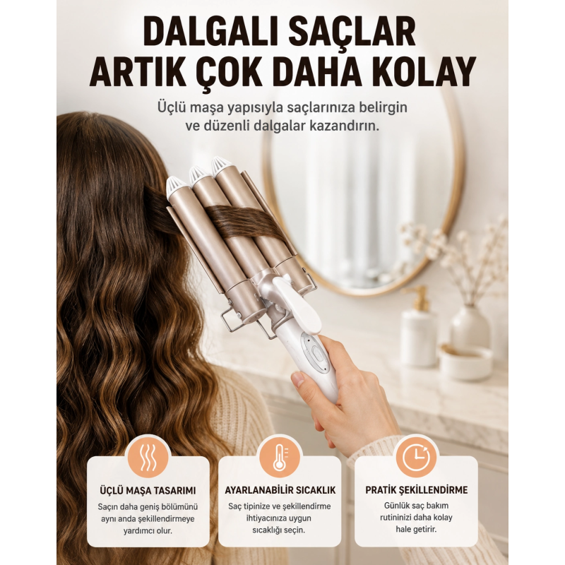 Bukle Saç Maşası – Kolay Kullanım, Sağlıklı Bukleler Yüksek Isılı Yeni Nesil Bukle Saç Maşası – Kolay Kullanım, Sağlıklı Bukleler Yüksek Isılı Yeni Nesil