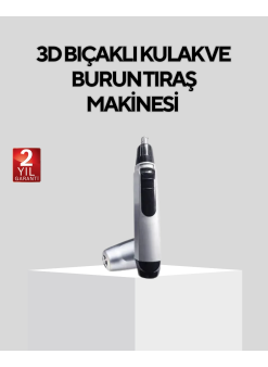 Burun Kulak Ve Kaş Tıraş Makinesi 3d Keskin Bıçaklı Pil İle Çalışan