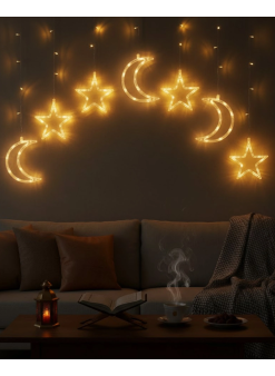 Büyük Ay Yıldız Ramazan Led Işık Dekoratif Işıklı Süs