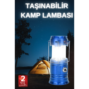 Büyük Boy Güneş Enerjili Kamp Feneri Işıldak Lamba Usb Şarjlı