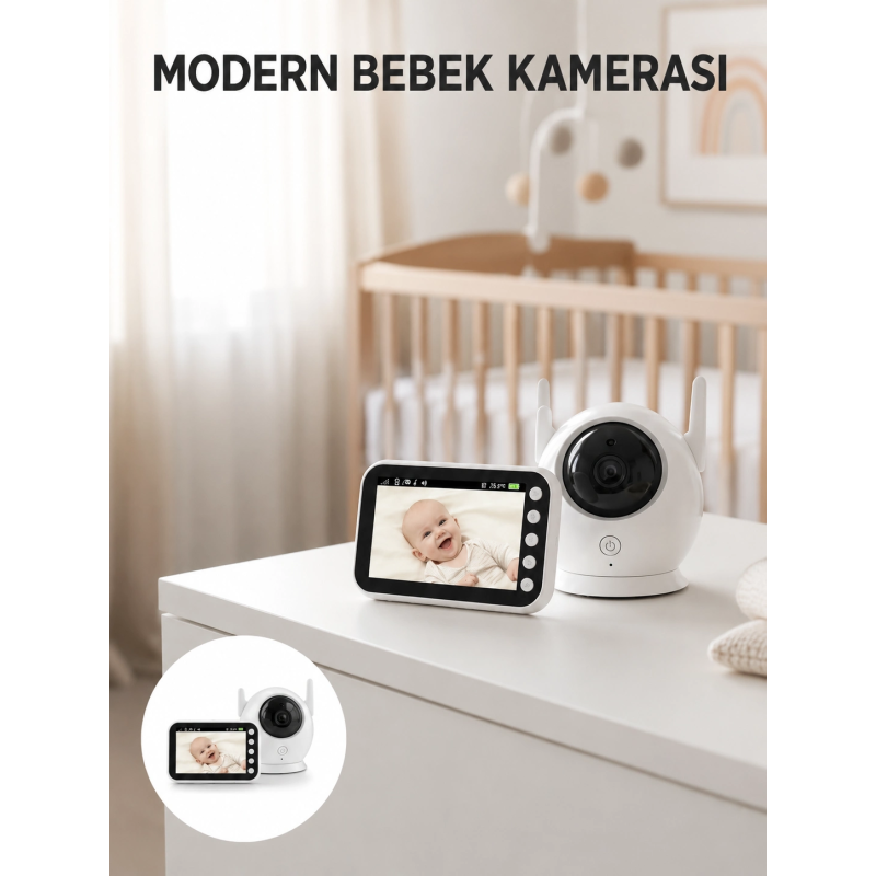 Büyük Ekranlı Bebek Kamerası Canlı İzleme Ve Ses Dinleme Yeni Nesil Büyük Ekranlı Bebek Kamerası Canlı İzleme Ve Ses Dinleme Yeni Nesil