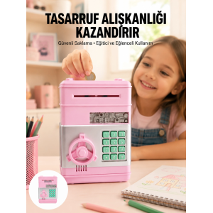 Büyük Hazneli Şifreli Para Tasarruf Kumbarası
