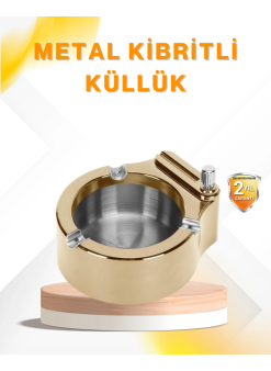 Çakmak Entegreli Küllük Yeniden Doldurulabilir Metal Gövde