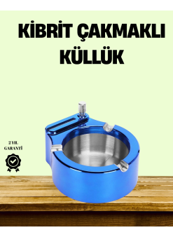 Çakmaklı Küllük Paslanmaz Çelik Şık Masa Aksesuarı