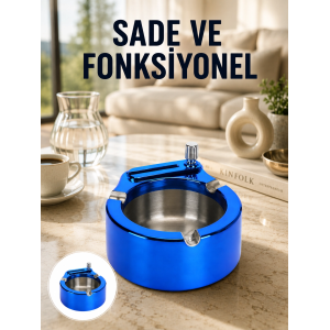 Çakmaklı Küllük Paslanmaz Çelik Şık Masa Aksesuarı Yeni Nesil
