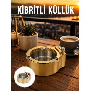 Çakmaklı Küllük Paslanmaz Metal Dayanıklı Tasarım Yeni Nesil