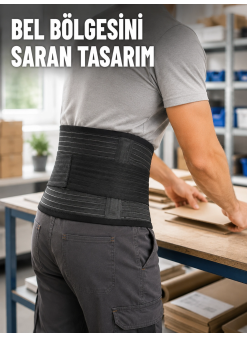 Çalışma Korsesi Güçlendirilmiş Elastik Bantlı Ayarlanabilir Bel Desteği