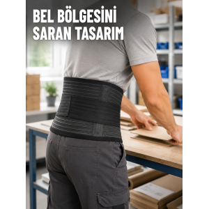 Çalışma Korsesi Güçlendirilmiş Elastik Bantlı Ayarlanabilir Bel Desteği