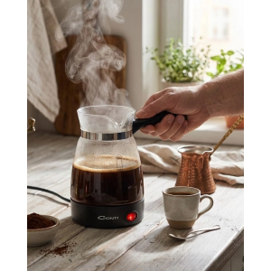 Cam Cezve Kahve Makinesi 650w Elektrikli 5 Fincan Kapasiteli Türk Kahvesi Makinesi