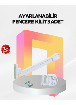 Cam Pencere Güvenlik Kilidi Açılma Sınırlayıcı At 3 Adet