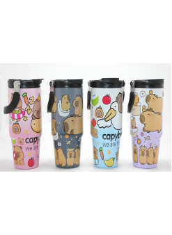 Capybara Desenli Isı Muhafazalı Pipetli Dev Çelik Kupa (tumbler) Alk4431