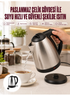 Çelik Su Isıtıcı Kettle Dayanıklı Paslanmaz Çelik Uzun Ömürlü
