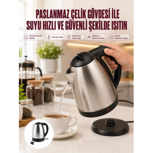 Çelik Su Isıtıcı Kettle Dayanıklı Paslanmaz Çelik Uzun Ömürlü