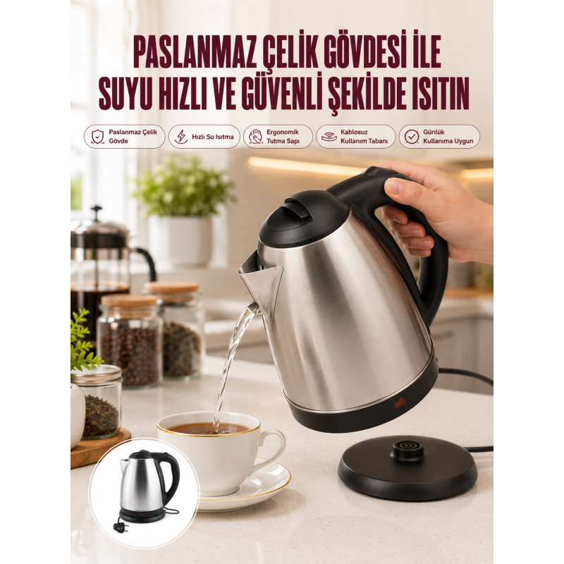 Çelik Su Isıtıcı Kettle Dayanıklı Paslanmaz Çelik Uzun Ömürlü Çelik Su Isıtıcı Kettle Dayanıklı Paslanmaz Çelik Uzun Ömürlü