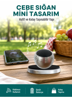 Cep Boy Bluetooth Hoparlör Güçlü Ses Çıkışı Tws Destekli Yeni Nesil