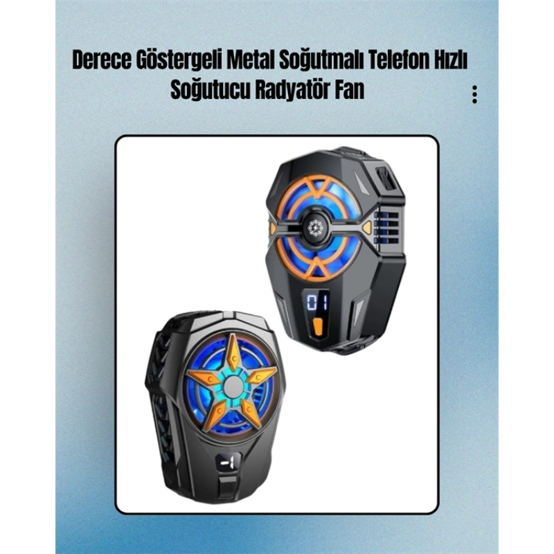 Cep Telefonu Radyatörü – Type-c, 2 Vitesli, Sessiz Soğutma Fanı