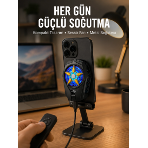 Cep Telefonu Radyatörü – Type-c, 2 Vitesli, Sessiz Soğutma Fanı Yeni Nesil