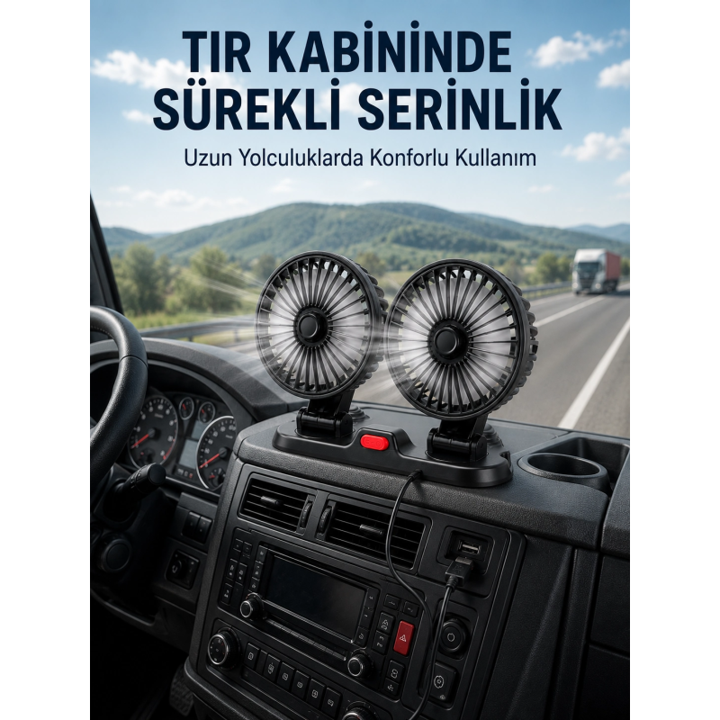 Çift Başlıklı Araç İçi Usb Vantilatör Soğutucu Fan Çift Başlıklı Araç İçi Usb Vantilatör Soğutucu Fan