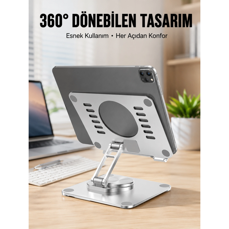 Çift Eksenli Ayarlanabilir Tablet Destek Standı Yeni Nesil Çift Eksenli Ayarlanabilir Tablet Destek Standı Yeni Nesil