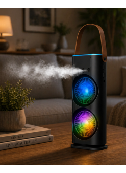 Çift Fanlı Nemlendiricili Masaüstü Soğutucu Usb Girişli Sessiz Serinletici