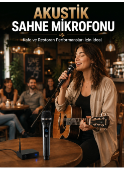 Çift Kablosuz El Mikrofonu Net Ses Kalitesi Ve Dijital Gösterge