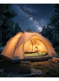 Çift Katmanlı Kamp Çadırı Otomatik Kurulum Suya Dayanıklı Outdoor Çadır