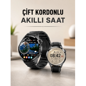 Çift Kordonlu Yüksek Çözünürlüklü Akıllı Saat Uyku İzleyici & Spor Modları