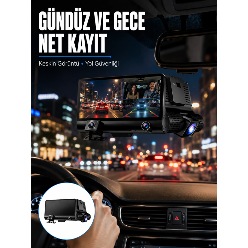 Çift Lens Araç Güvenlik Kamerası G Sensörlü Full Hd Yeni Nesil Çift Lens Araç Güvenlik Kamerası G Sensörlü Full Hd Yeni Nesil