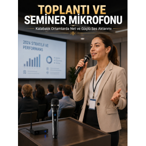 Kablosuz Çift Mikrofon Şarj Edilebilir Dijital Göstergeli