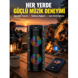 Çift Sürücülü Taşınabilir Kablosuz Hoparlör Yeni Nesil